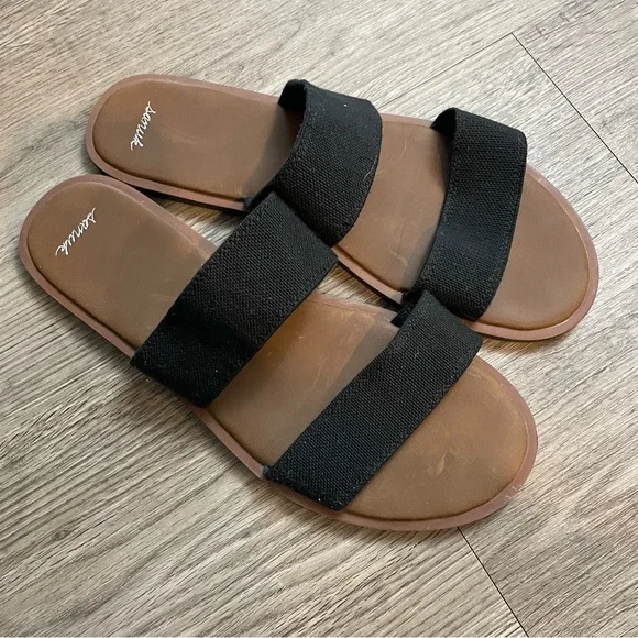 SANUK Yoga Gora Gora Black Slide Beach Sandals - Picture 3 of 10